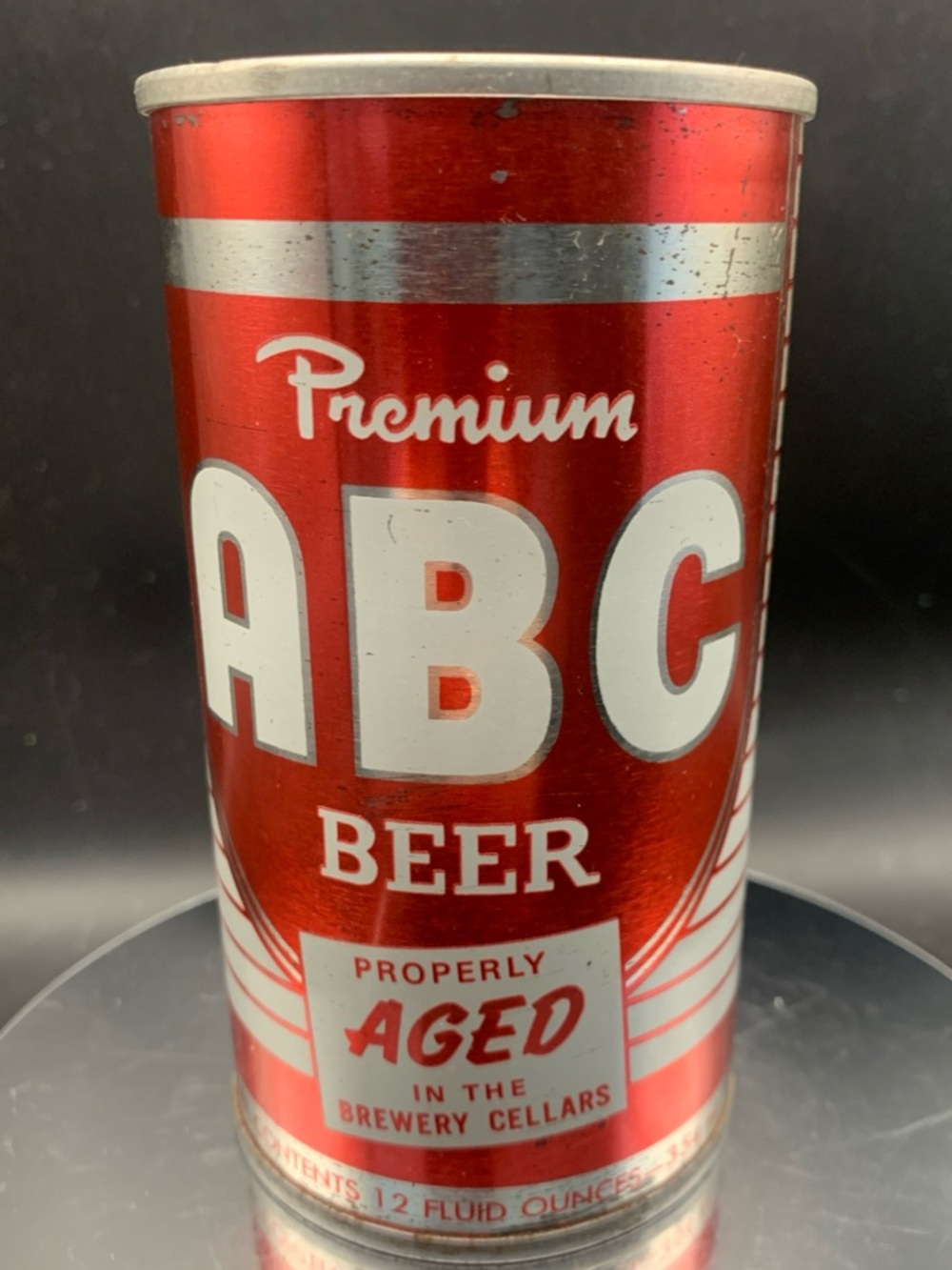 Vintage Beer Can ABC Premium Beer Extra Dry Empty Steel Red Can Florida Stamp